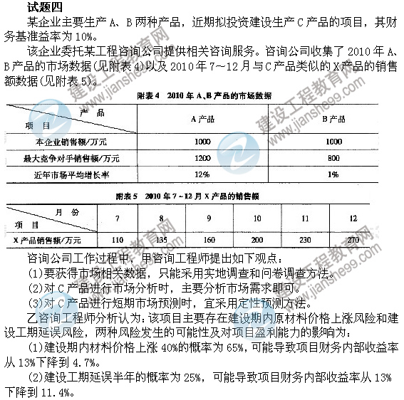 2011年注冊(cè)咨詢(xún)工程師考試現(xiàn)代咨詢(xún)方法與實(shí)務(wù)試題及答案