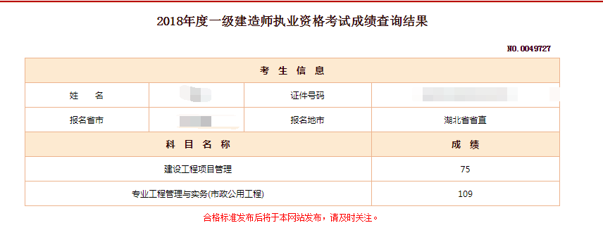 2018年一建成績 大家曬起來 