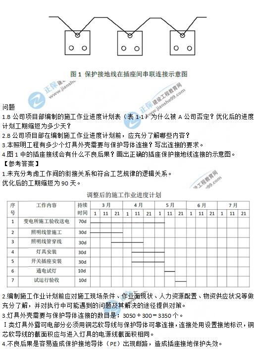 2019年二級建造師《機(jī)電工程》試題及答案解析案例一