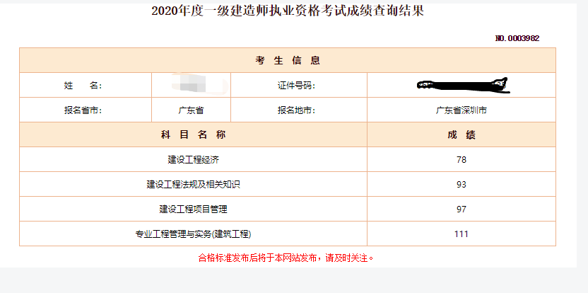 2020一級建造師成績查詢